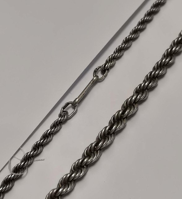 Серебряная цепь с плетением Веревочка (33794149) 0