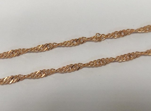 Цепь из красного золота с плетением Сингапур (33073115)  1
