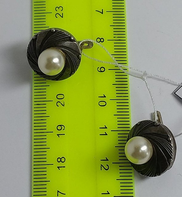 Срібні сережки з перлами (33807761) 2