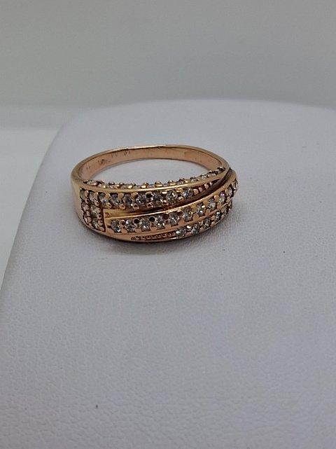 Кольцо из красного золота с цирконием (33822196) 7