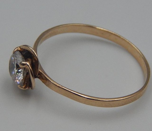 Кольцо из красного золота с цирконием (33725885) 2