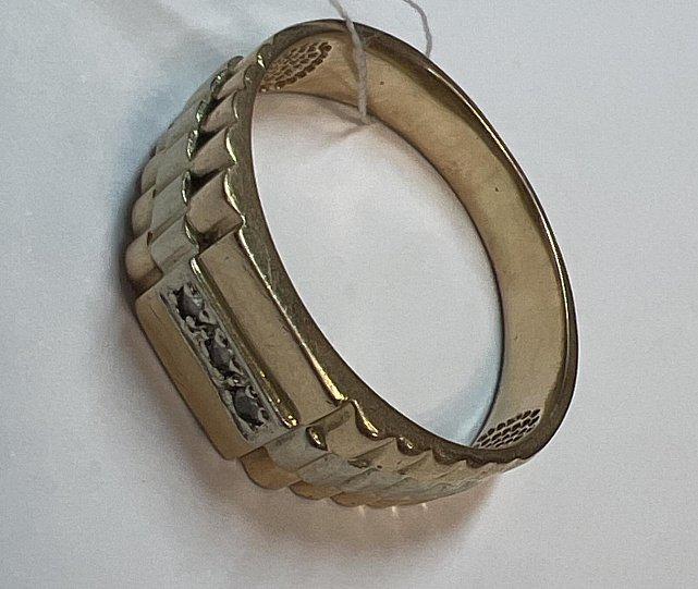 Перстень из красного и белого золота с цирконием (33502936)  5