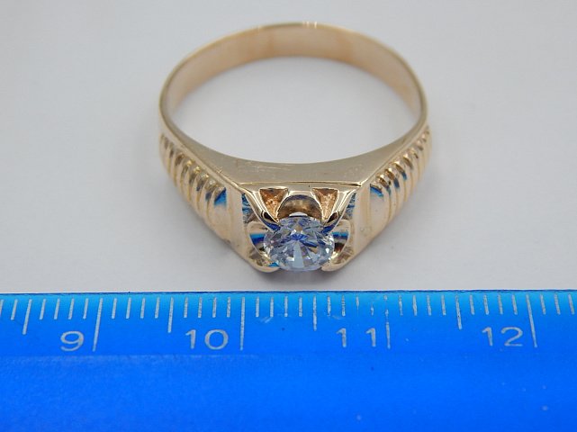 Перстень из красного золота с цирконием (28938445) 5