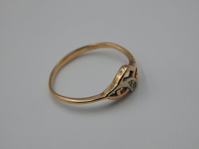Кольцо из красного и белого золота с цирконием (33498259)  2