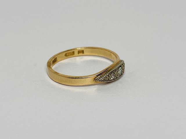 Кольцо из красного и белого золота с бриллиантом (-ми) (33799573) 3
