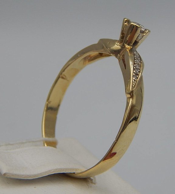 Кольцо из желтого золота с бриллиантом (-ми) (29719918) 4
