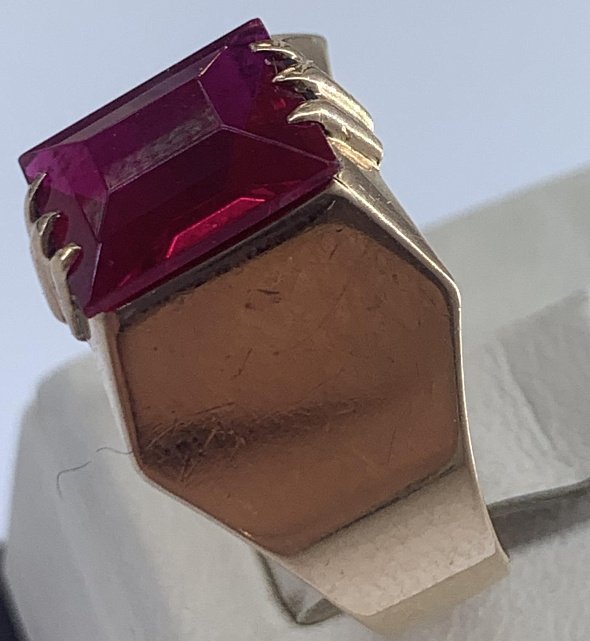 Перстень из красного золота с рубином (33697718) 1