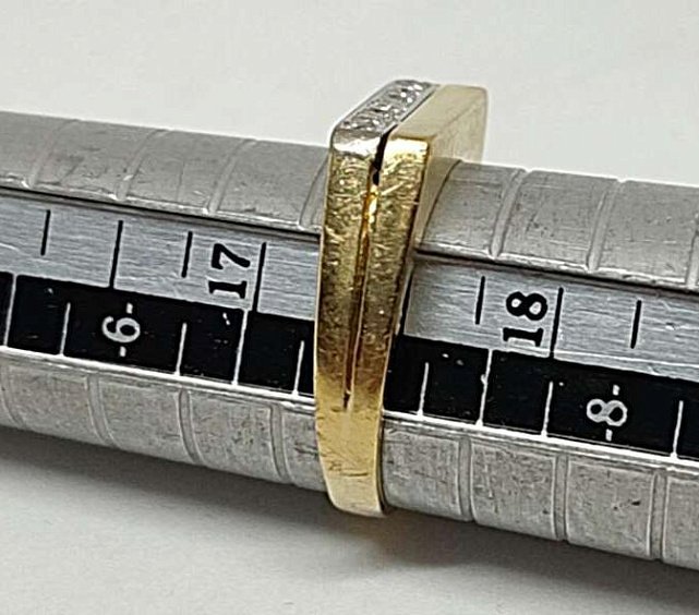 Перстень из желтого и белого золота с бриллиантом (-ми) (31642513) 9