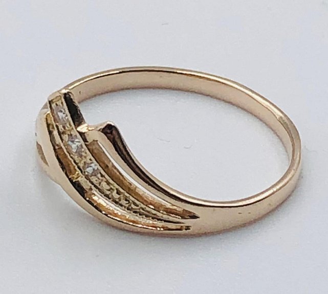 Кольцо из красного золота с цирконием (33792891) 1