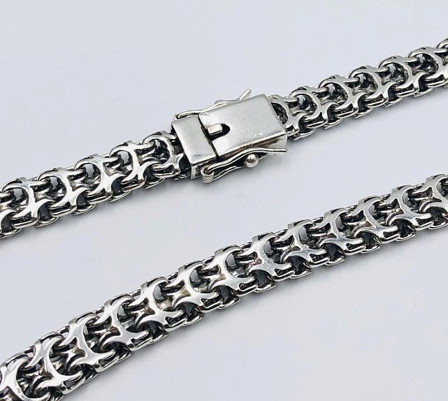 Серебряная цепь с плетением Фантазийное (33792924) 0