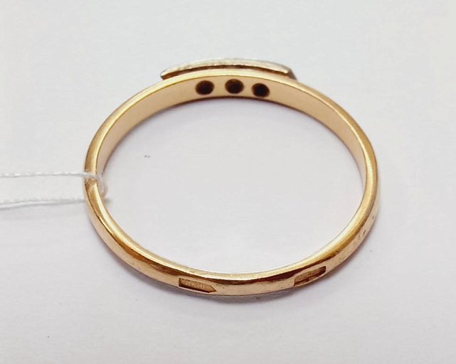 Кольцо из красного и белого золота с цирконием (33794466) 1
