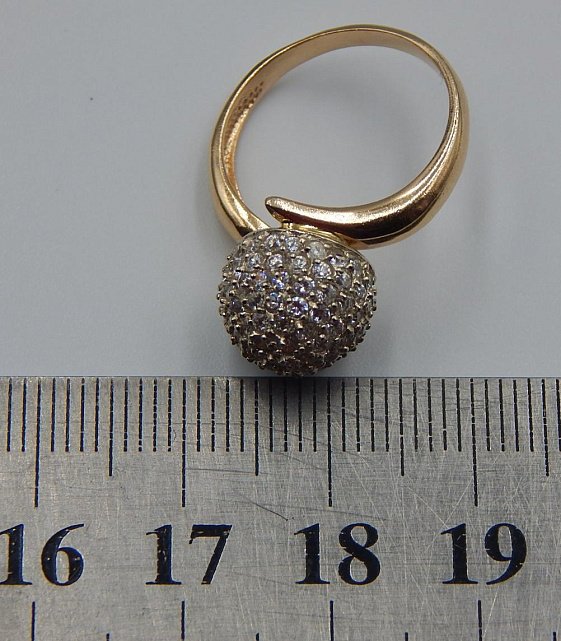 Кольцо из красного и белого золота с цирконием (33725769)  3