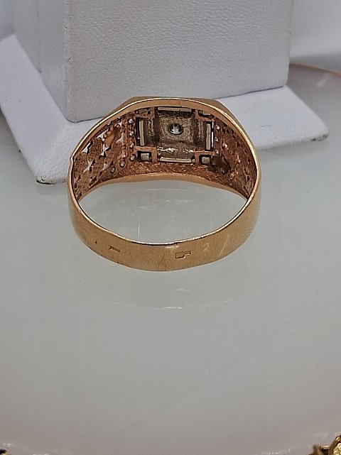 Перстень из красного и белого золота с цирконием (33779699) 4
