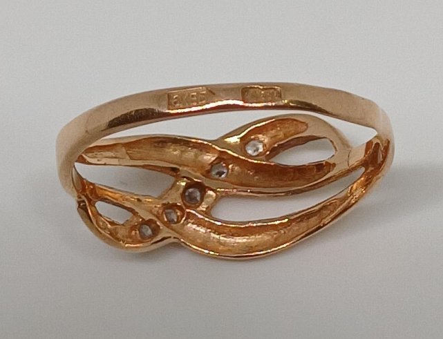 Кольцо из красного золота с цирконием (33794563)  4