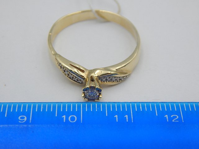 Кольцо из желтого золота с бриллиантом (-ми) (29719918) 6
