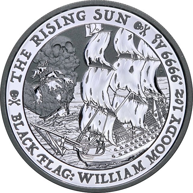 Серебряная монета 1oz Пиратский корабль Восходящее Солнце 1 доллар 2022 Тувалу (29128392) 7
