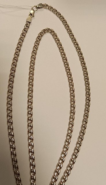 Серебряная цепь с плетением Бисмарк (33743379) 1