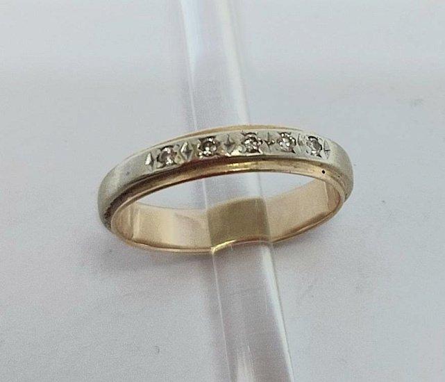 Обручальное кольцо из красного и белого золота с бриллиантом (-ми) (33511484) 0