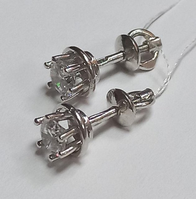 Серебряные серьги с цирконием (30510222) 1